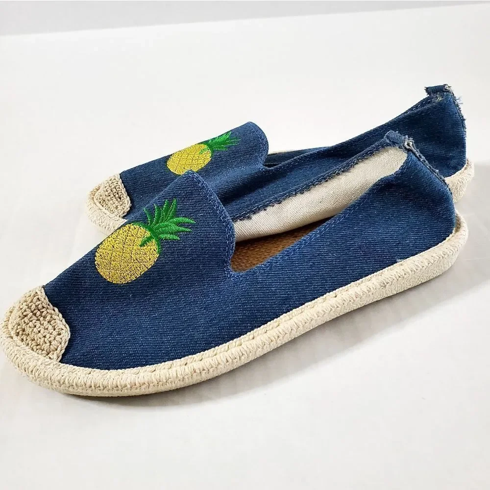 Caoyuan Ie Mei Womens Embroidered Pineapple Espadrilles Size 39 (8.5)
